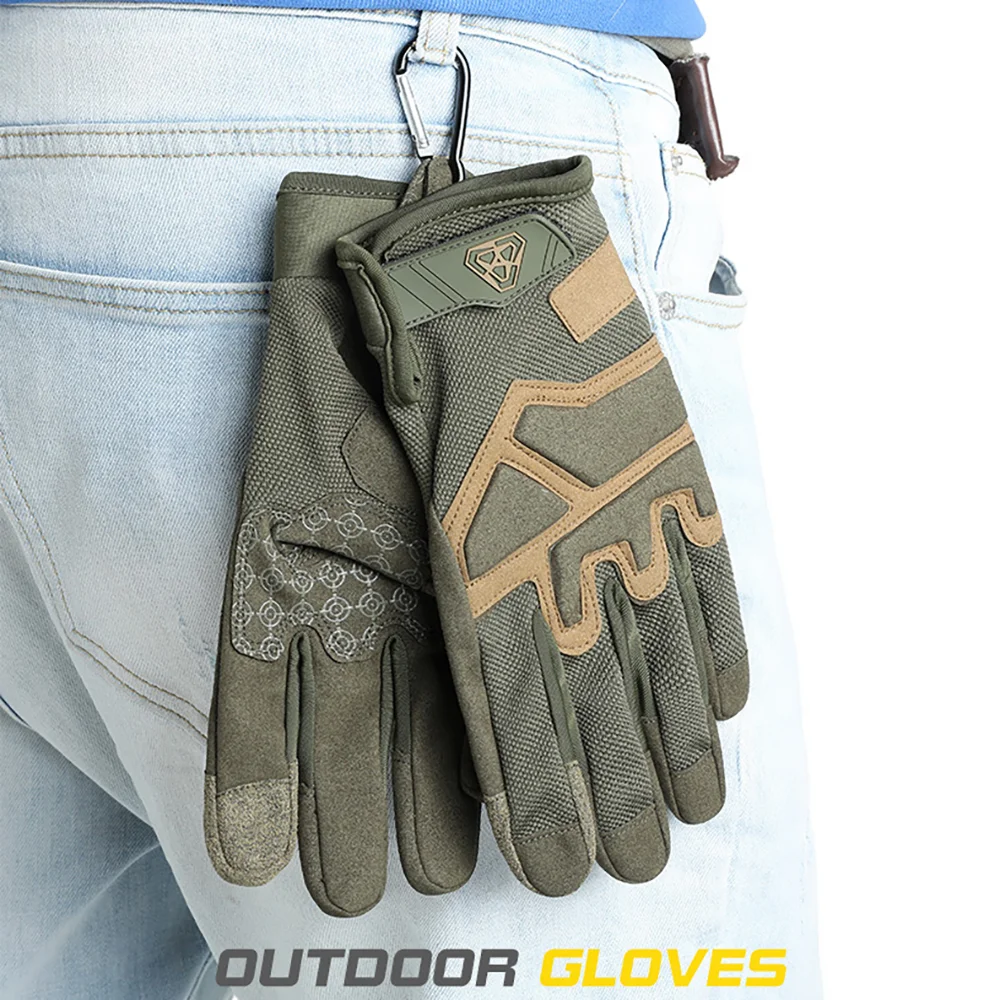 Tactical Gloves Men'S Touchscreen Cycling Gloves With Adjustable Wrist Closure Breathable All-Season Outdoor Sports Gloves