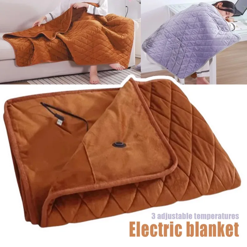 Multifunctional Electric Blanket USB Winter Shawl Blanket 3 Adjustable Fast Heating Blanket with Pocket Washable Warm Blanket