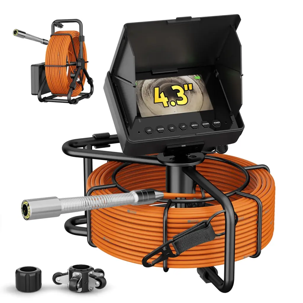 Sewer Pipe Inspection Video Camera 17/18/22/23mm 16GB Card DVR IP68 Drain Sewer Pipeline Industrial Endoscope 4.3" Monitor