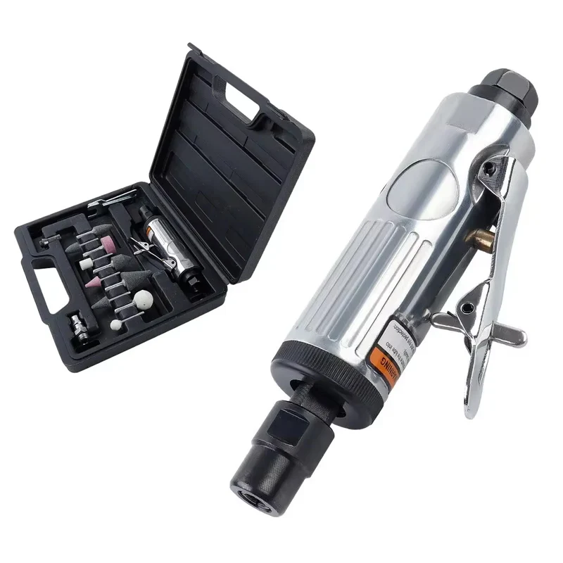 Air Die Grinder, with 1/4" and 1/8" Collets Pneumatic Tool Grinding Tool Set Deburring Tool, for Grinding/Rust Removal/Polishing