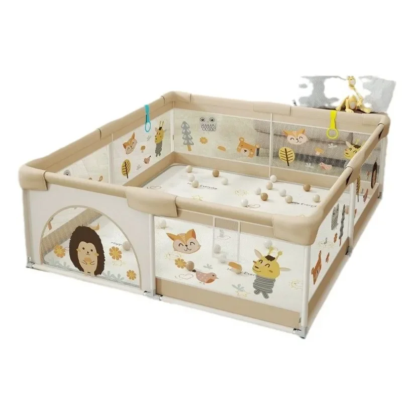 Baby Playpen Safety Gate Soft Mesh Play Yard with Crawling Mat Durable Indoor Play Area for Infants Toddlers Home Protection