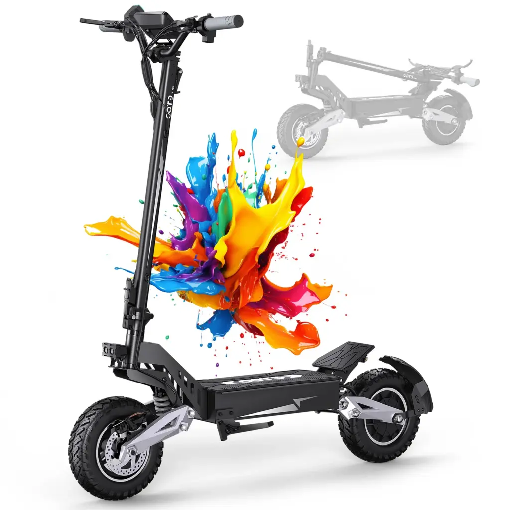 OOTD T10 Adult Foldable Electric Scooter, Max 900W Motor & 18Ah Battery, 45-60km Range, 11 Inch All-Terrain