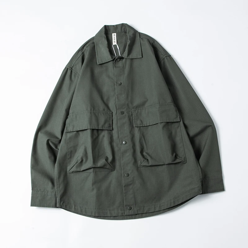 Japanese Workwear Multi-pocket Casual Long-sleeved Shirt Loose Oversize Trendy Shirt Jacket Men's Ins Top Couple Outdoor Jacket