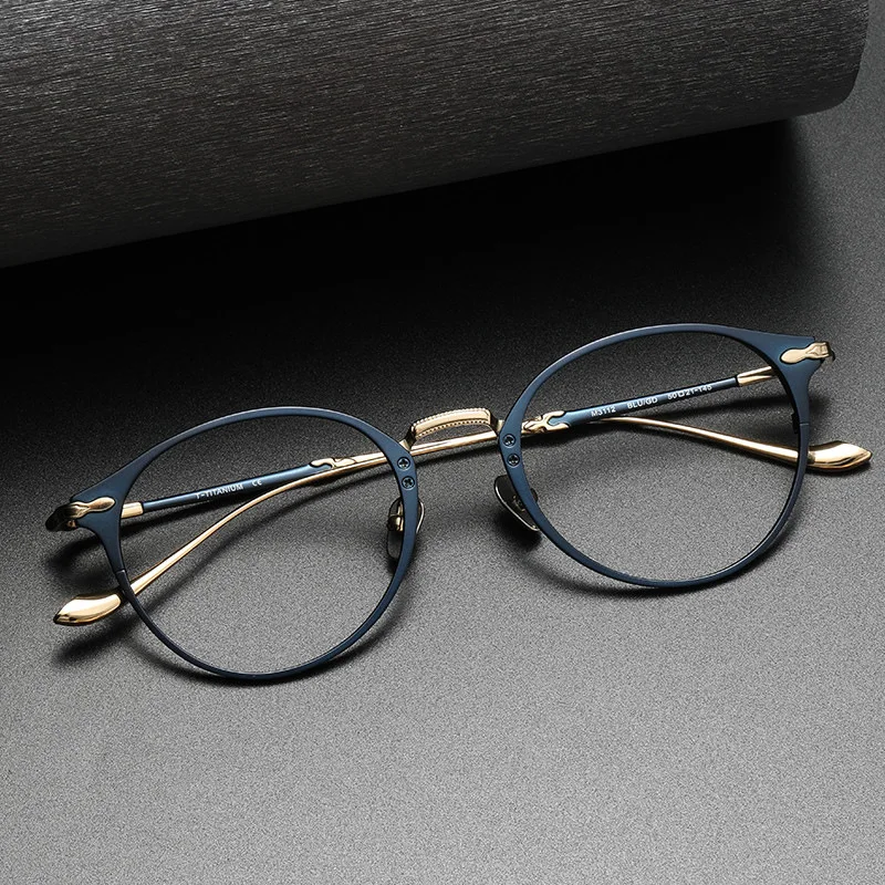 2026 Fashion Eyeglasses frames Retro Luxury Pure Titanium Round Eyewear Glasses Frames For Men Women Brand Design spectacles