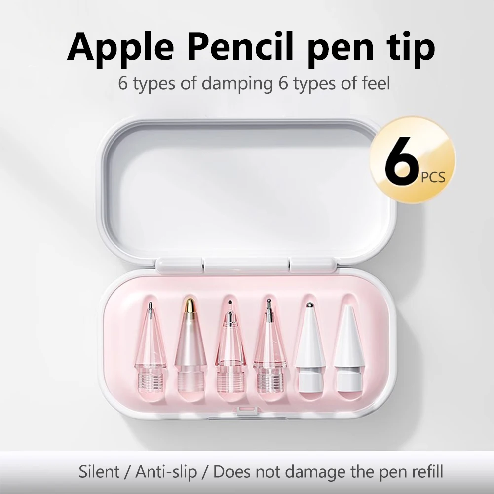 4/6 Pcs Replacement Pencil Tips for Apple Pencil 1/2/3th Apple Pencil Pro 2B Soft Nibs for IPad Pro Pencil1/2/3 Stylus Fine Nib