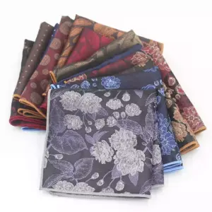 Men's Flower Fashion Suits Pocket Square For Men Business Chest Blue Dots Classic Suit Napkin Handkerchief As Shirt Accessory