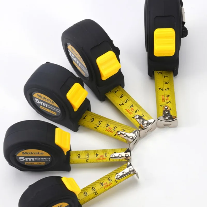 Precise Clear Steel Tape Measure Retractable 3M/5M/7.5M/10M Thickened Rubberized Woodworking Wear-resistant Tool Tape Ruler