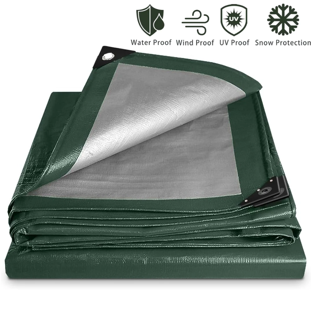 Tarpaulin Waterproof Canopy Heavy Duty Tarp Sheet Cover with Grommet Multi Rain Cover For Outdoor Terrace Plant Garden Porch