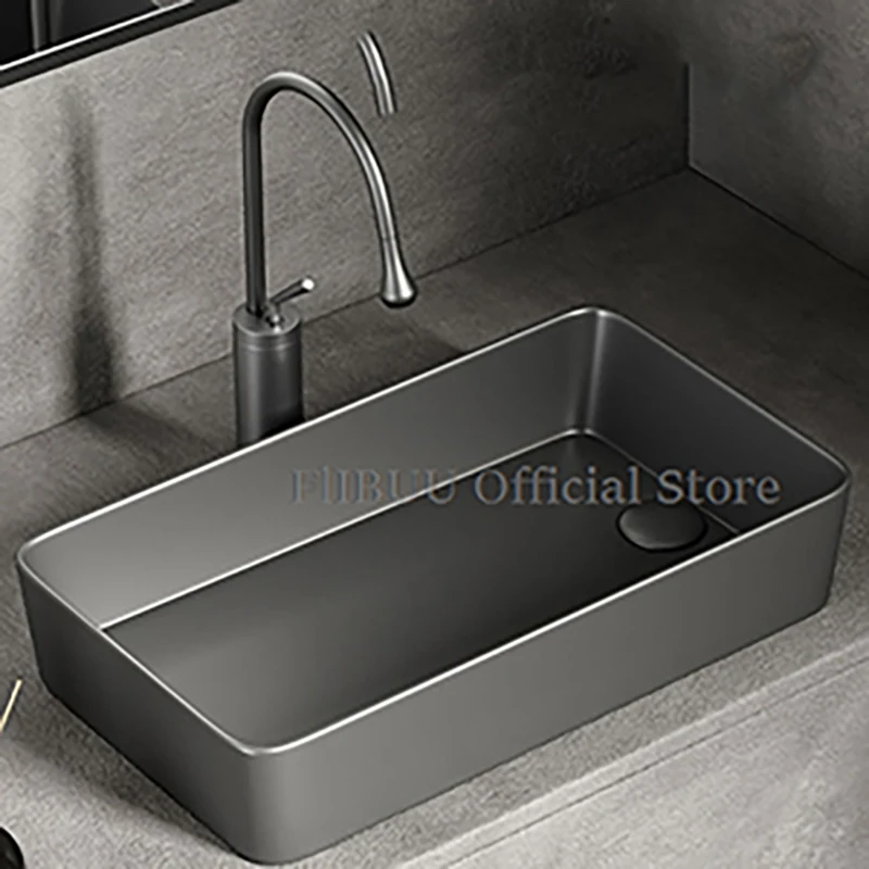 Ceramic Bathroom Vessel Sink Bowl Above Counter Art Single Sink Bowl Lavatory Wash Hand Basin Countertop Porcelain Wash Basin