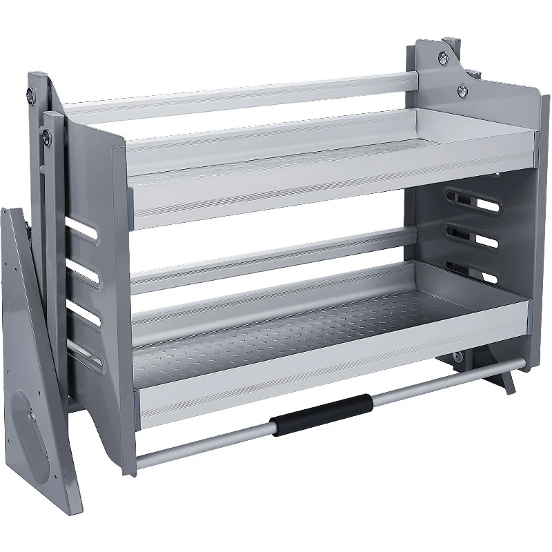 Lifting basket kitchen pull-down cabinet storage rack stainless steel aluminum alloy basket storage rack hanging cabinet