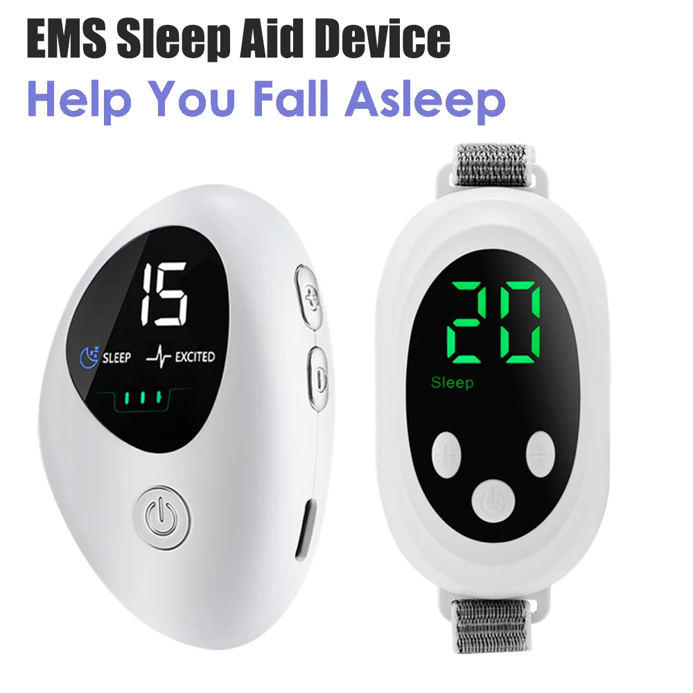 Handheld EMS Sleep Aid Device 15/20 Levels Microcurrent Pulse Hypnosis Device For Insomnia Anxiety Relief Relaxation Treatment