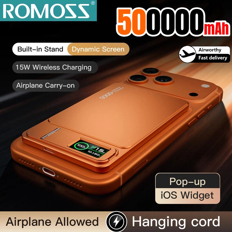 ROMOSS 500000mAh Magnetic Power Bank PD15W Wireless Fast Charging External Battery for Magsafe Powerbank for iPhone 17/16/15/14