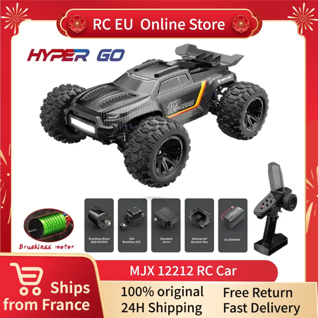 MJX 1:12 Road Control because 58 KM/H Monster Truck RC Four-Drive Electric 3S High-Speed Brushless get Control Car