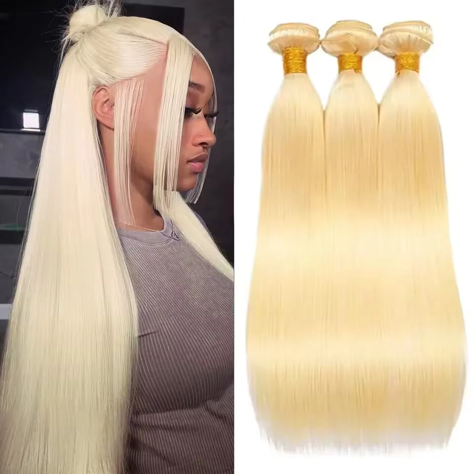 1/3/4 pcs 613 Blonde Straight Hair Bundles Brazilian 100% Remy Human Hair Extension Honey Blonde Bundle Deals 34 36 38 40 Inches