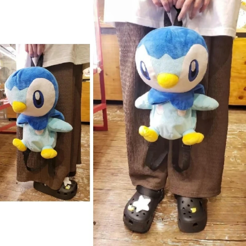 Cute Piplup Backpack Lovely Stuffed Anime Piplup Plush Bag Schoolbag Cosplay Props Xmas Gifts For Child Girl Boy High Quality