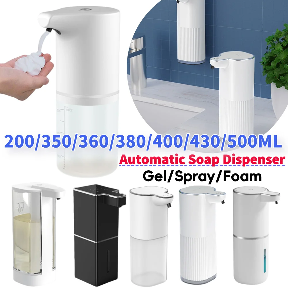 400ml Automatic Soap Dispensers USB Charging Smart Washing Hand Machine Infrared Sensor 4 Levels Adjustable for Bathroom Kitchen