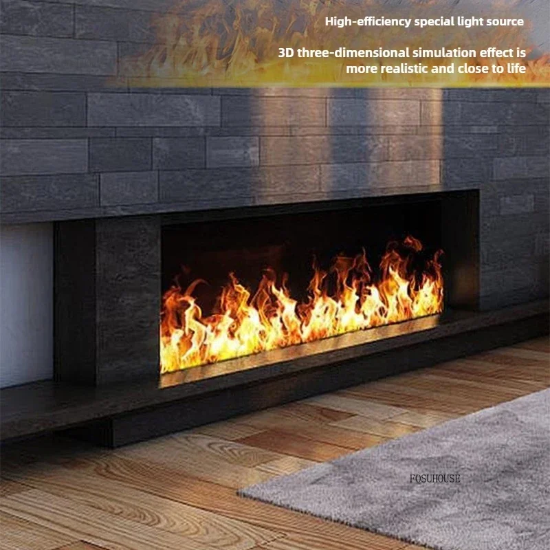 3d Atomized Fireplace with Fire Imitation Living Room Healthy Home, No Smoke No Odor, Water Vapor 3D Flame, Safe CE Certified