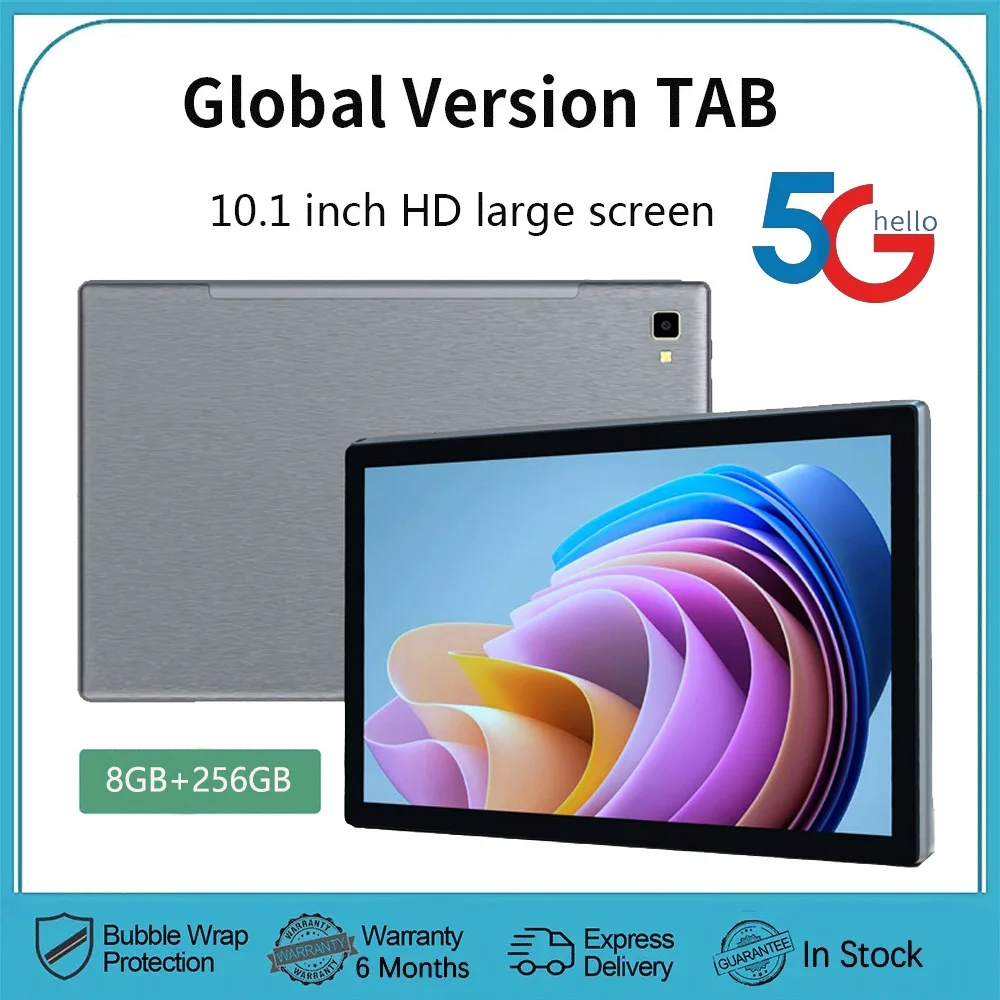 2024 Global Version 5G WiFi Tablets 10.1 Inch 4G LTE Phone Call Dual SIM Dual WiFi Octa Core 8GB RAM 128GB ROM Education Tablet
