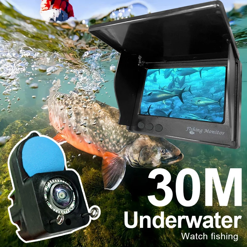Fish Finder Underwater Camera 1080P HD 4.3 inch LCD Fishing Camera With 5000mAh Battery Portable Fishing Tools With Night Vision