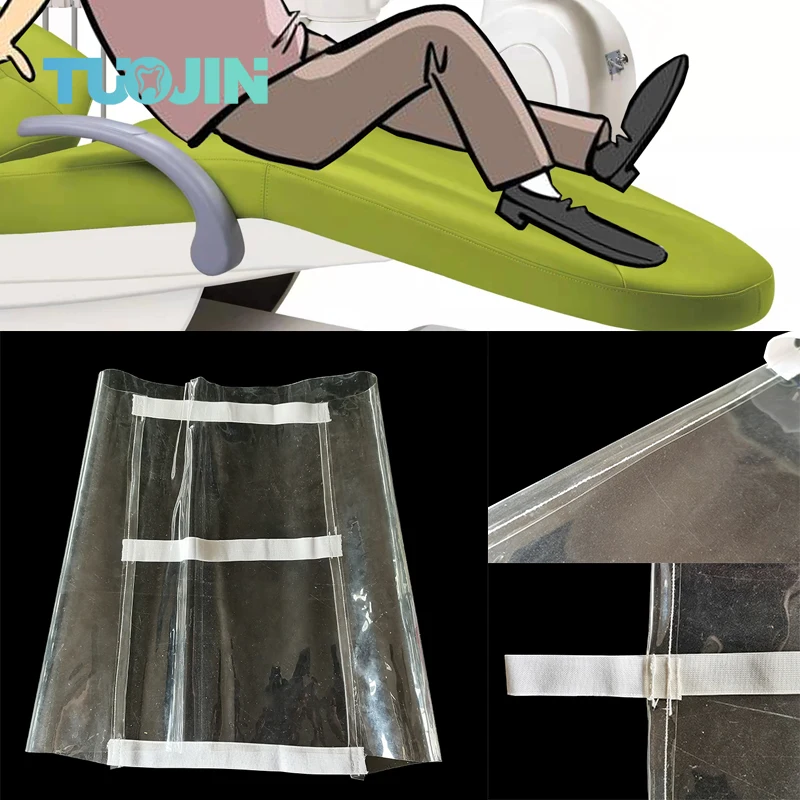 Plastic Clear Dental Chair Mat Cushion Foot Pad Dental Seat Unit Dustproof Cover Protector With Elastic Bands Clinic Supply