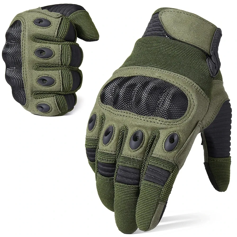 Men'S Tactical Gloves, Full-Finger Outdoor Gloves for Men, Touchscreen Motorcycle Gloves, Featuring Hard Shells And Palm Padding