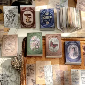 100pcs/book Dual-material Material Book Retro Memoir Series Mini 50 Pieces Non-repeatable Tear-off Handbook Decorative Paper