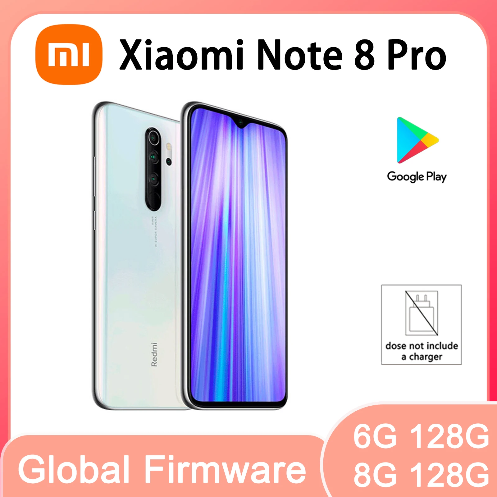 Xiaomi Redmi Note 8 Pro 6.53'' 64MP Quad Camera 4500mAh Battery Global Version Dual SIM Unlocked used phone no charg