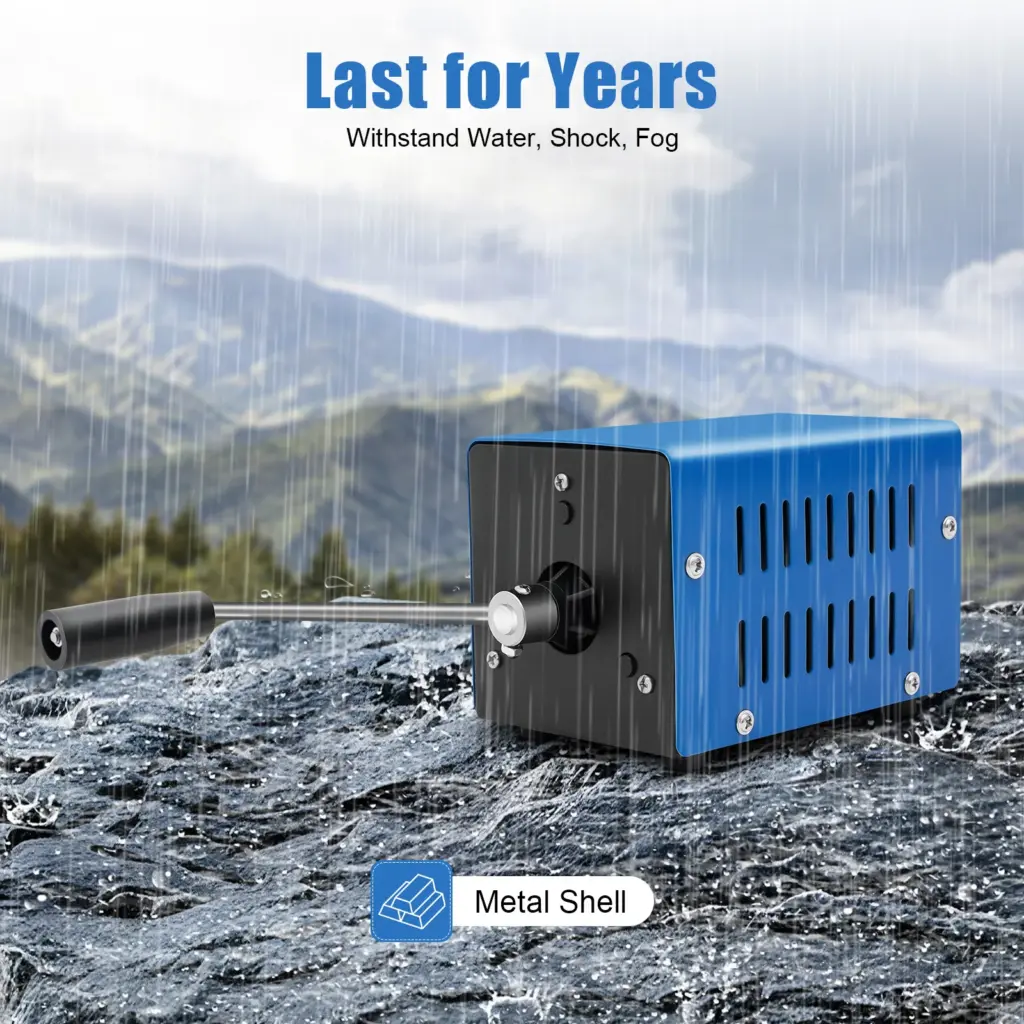 Hand Crank Generator 20W Portable Emergency Power Bank with 5V USB Output for Outdoor Survival Camping Travel Phone Charger