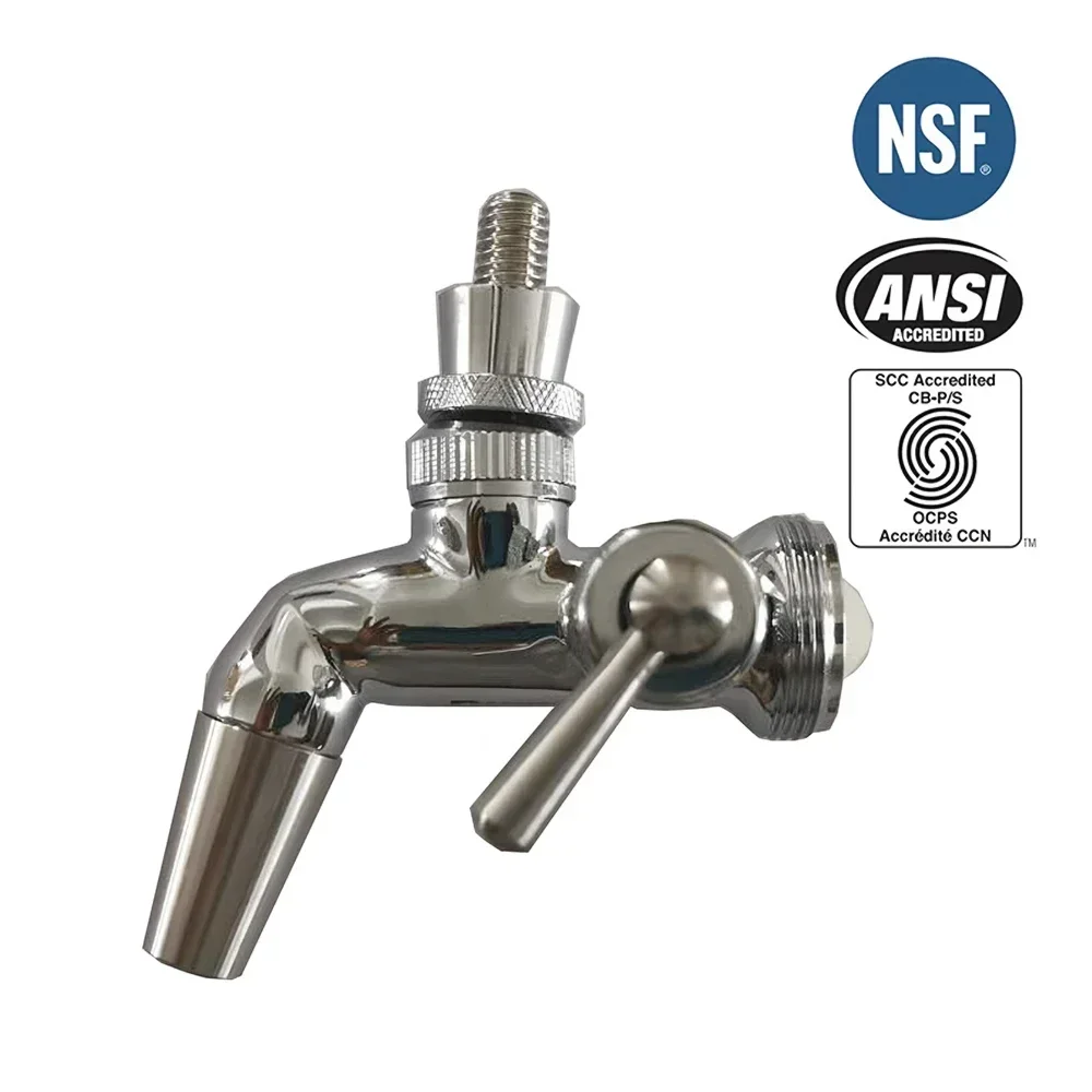 kegLand G2NUKATAP Stainless Steel Flow Control Adjustable Tap Brewing Beer Faucet - Forward Sealing (Free Plastic Handle)