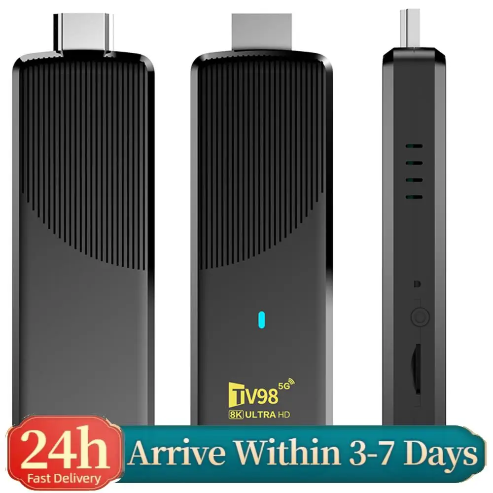 Android 14 BT5.0 Media Player with Remote 4K HD TV Video Player 2.4G&5G Dual WiFi TV Stick for HD Movies Internet Applications