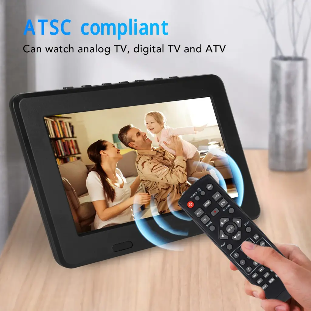 Portable Digital TV 7 Inch ATSC USB Storage Card TV Function Rechargeable 1080P LED Digital Television Portable Digital TV