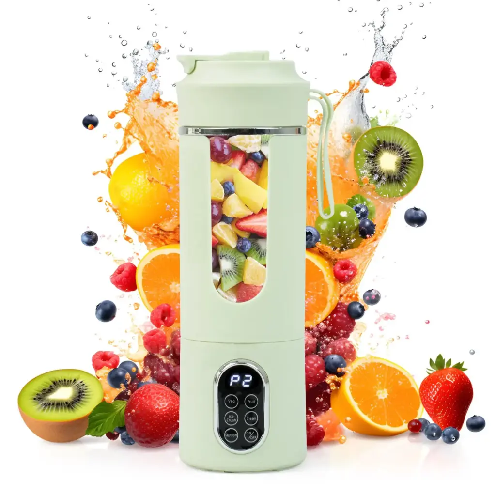 530ML Portable Blender,Mini Portable Electric USB Juicer,Small Personal Blender for Shakes and Smoothies,With Automatic Cleaning