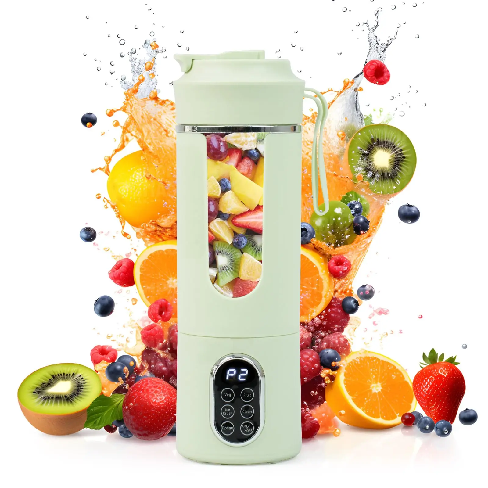 530ML Portable Blender,Mini Portable Electric USB Juicer,Small Personal Blender for Shakes and Smoothies,With Automatic Cleaning