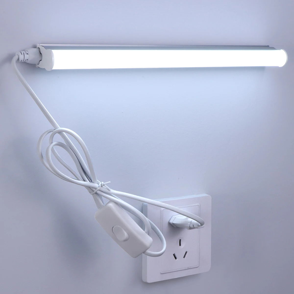 50CM 15W 220V DIY Wall Lamps LED T5 Tube With Screws Wall Mounting LED Lights for Bedroom Home Decoration + EU Plug Power Cord Q