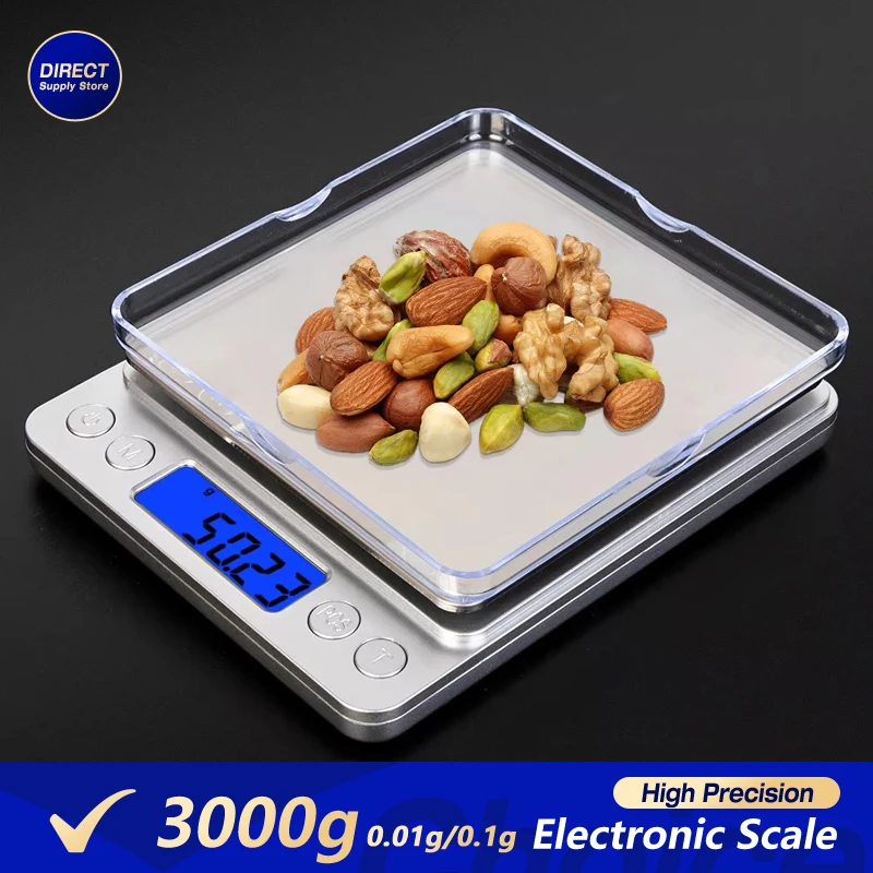 0.01g/0.1g/1g High Precision Digital Kitchen Scale - Portable Electronic Balance for Food, Fitness, and Weight Measuring