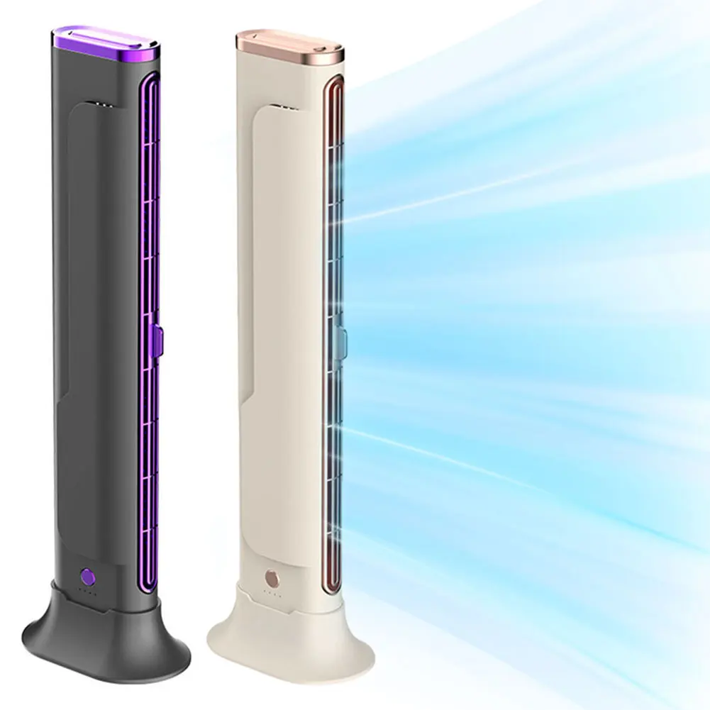 Bladeless Fan Adjustable Vents Air Condition Fan 3 Speed Quiet Desktop Cooling Fan Space-Saving Oscillating Fan for Home Bedroom