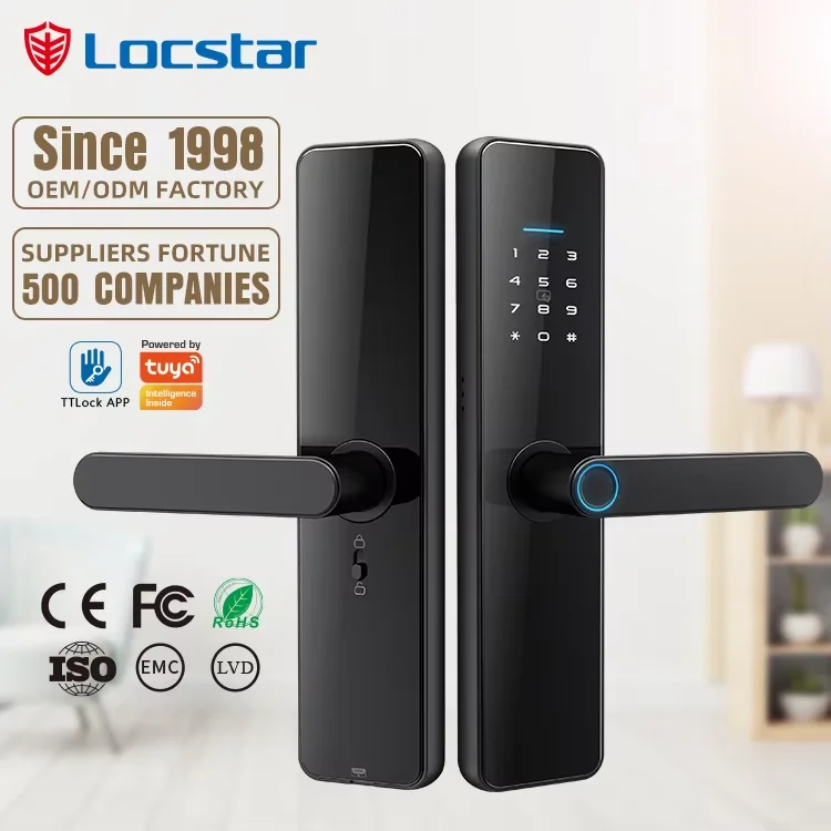 Security Digit Electric Electronic Handle Digital Tuya Ttlock Cerraduras Inteligentes Con Wifi Keys Fingerprint Door Smart Locks