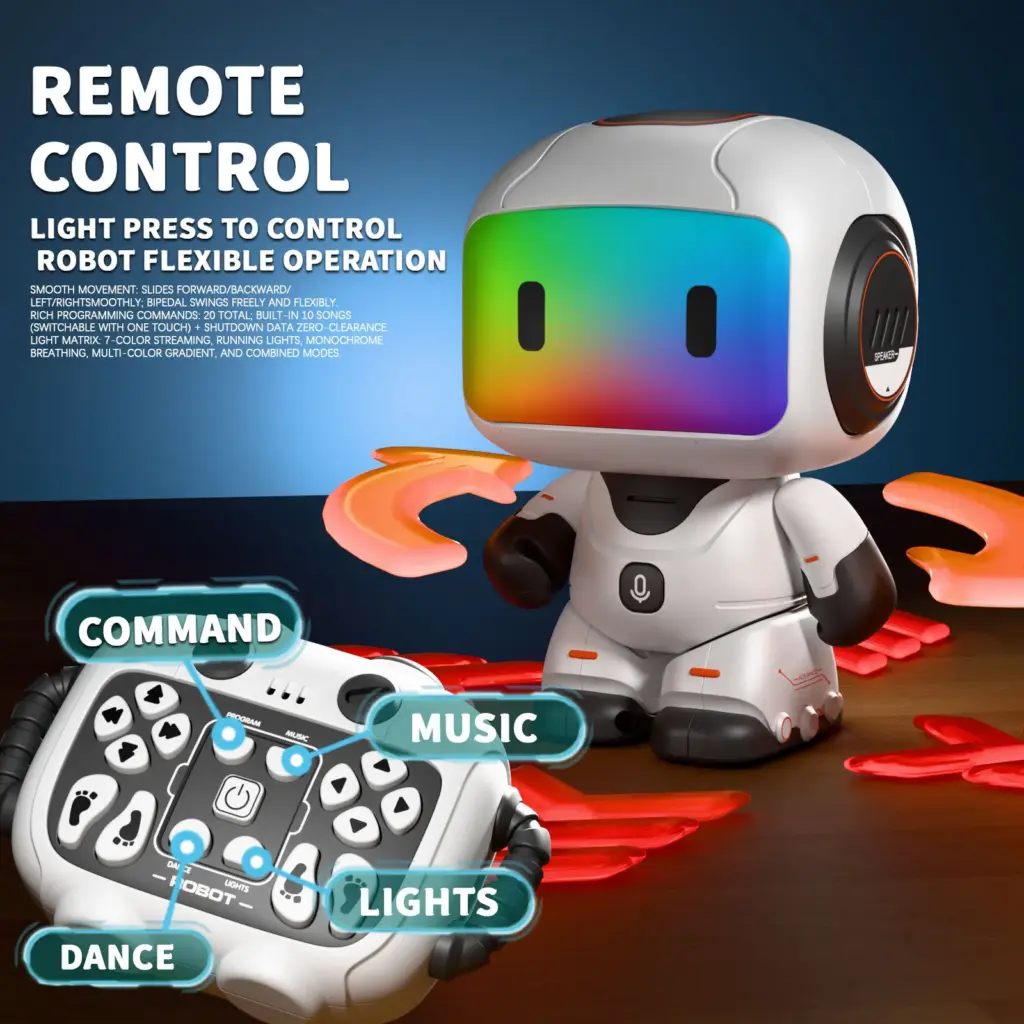 Remote Control Robot Touch Programmable Electric Toy With Music Dance 7 Color LED Lights Educational Interactive Toy For Kids
