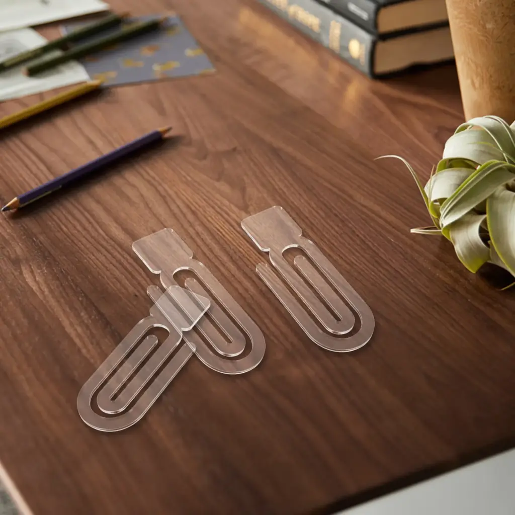 12Pcs Clear Paper Clips Book Page Holders Stylish Practical Desk Aesthetics Reading Gadgets Translucent Paper Clips