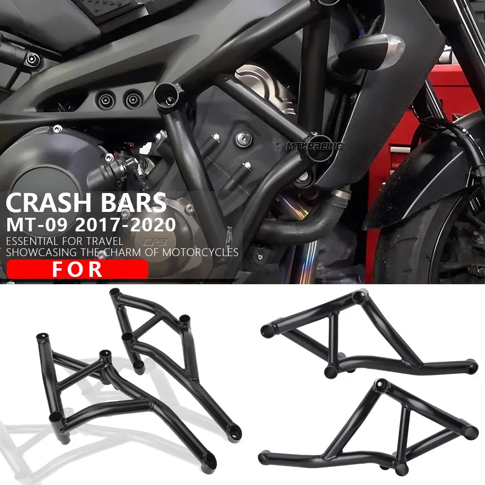 For YAMAHA MT-09 2017-2020 Motorcycle Crash Bar Stunt Cage Engine Guard Bumpers Fairing Protector