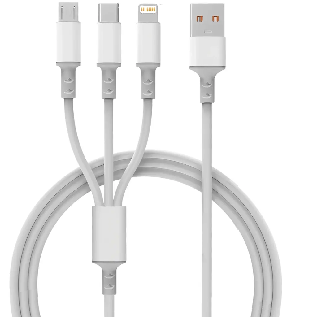 120W 3In1 Fast Charging Cable Cord For iPhone Xiaomi Micro USB Type C Charger Cable Port Multiple Usb Charging Wire Line 1.2m