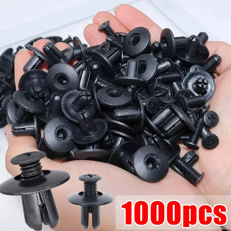 8mm Plastic Rivets Fasteners Screw Car Bumper Fender Black Rivet Car Fastener Clips for Toyota Focus Kia Nissan Yamaha
