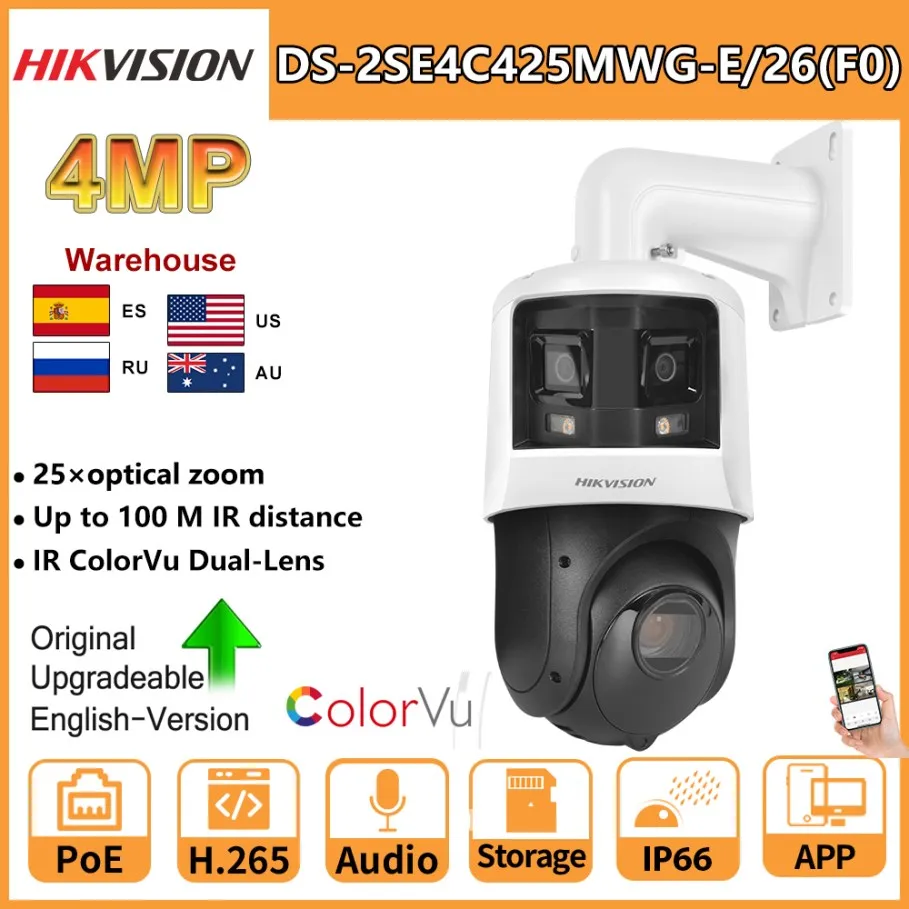 Hikvision PTZ Camera DS-2SE4C425MWG-E/26(F0) 4-inch TandemVu 6+4MP 25X Colorful & IR Panoramic & PTZ Camera Video Surveillance