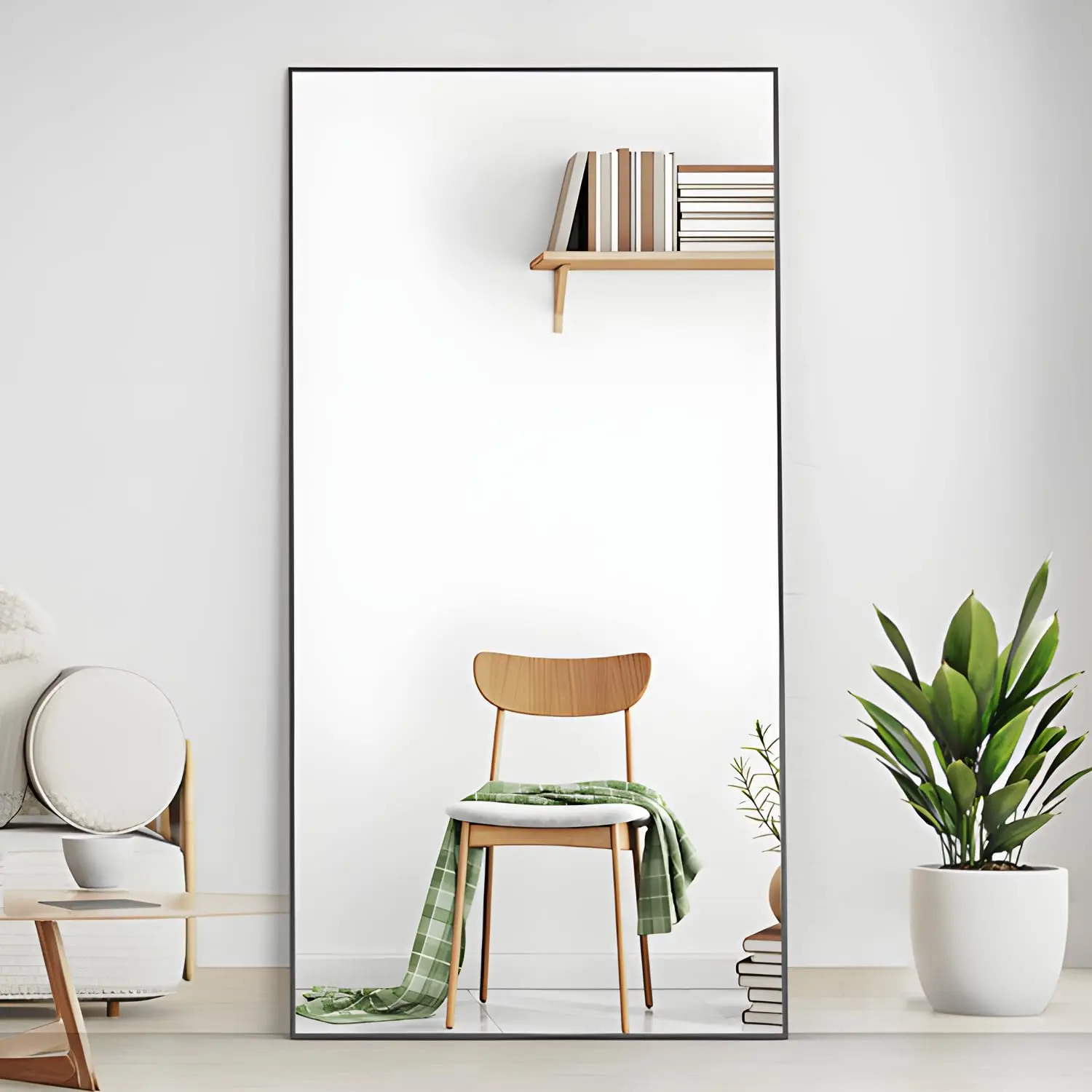 180 * 80cm Oversized Full Length Mirror, Bedroom Floor Body Mirror with Stand Floor Mirror Standing Mirror for Bedroom Extra