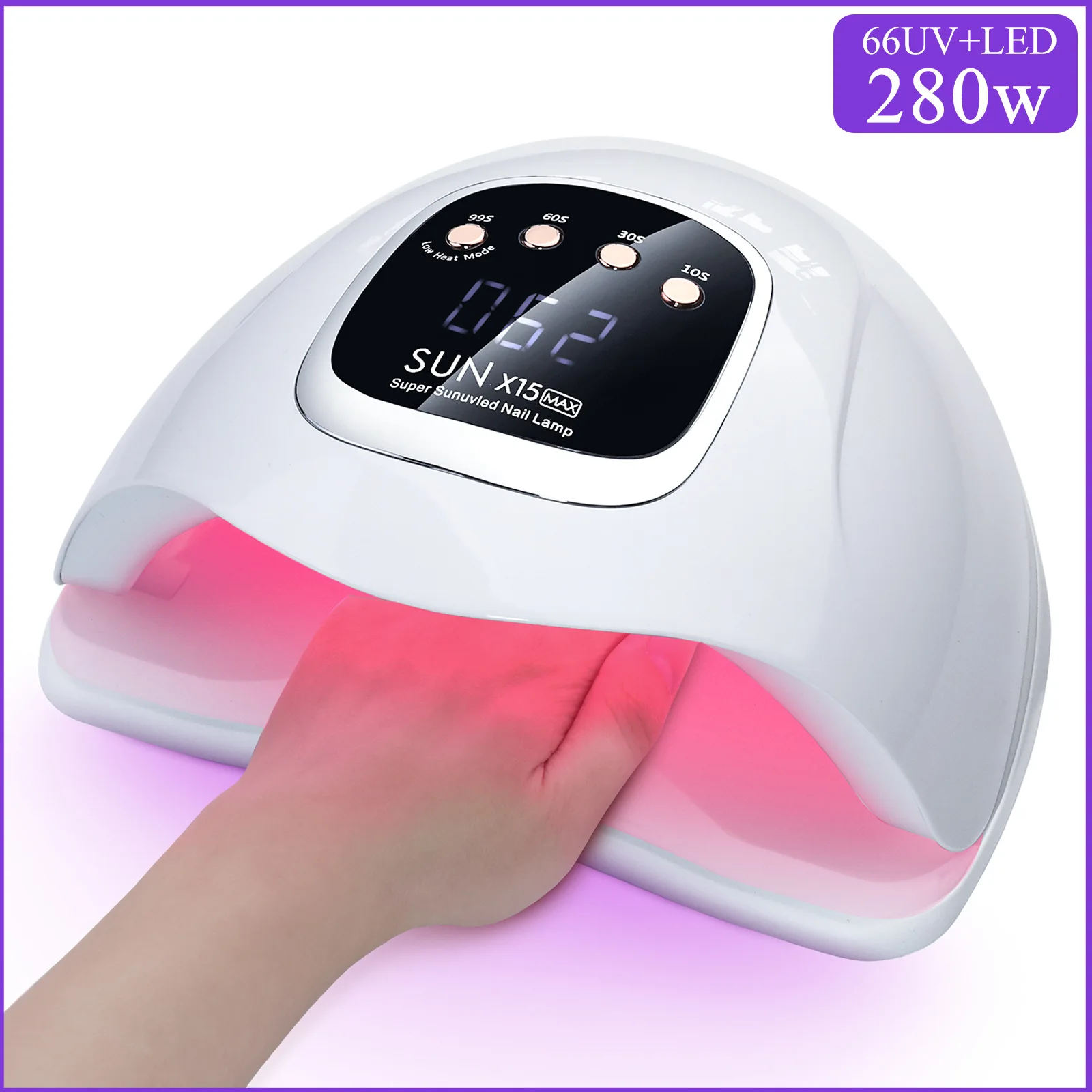 SUN X15 MAX High-Power Nail Drying Lamp For Gel Nails 280W 66LEDS Gel Polish Drying Machine With Auto Sensor UV LED Nail Lamp