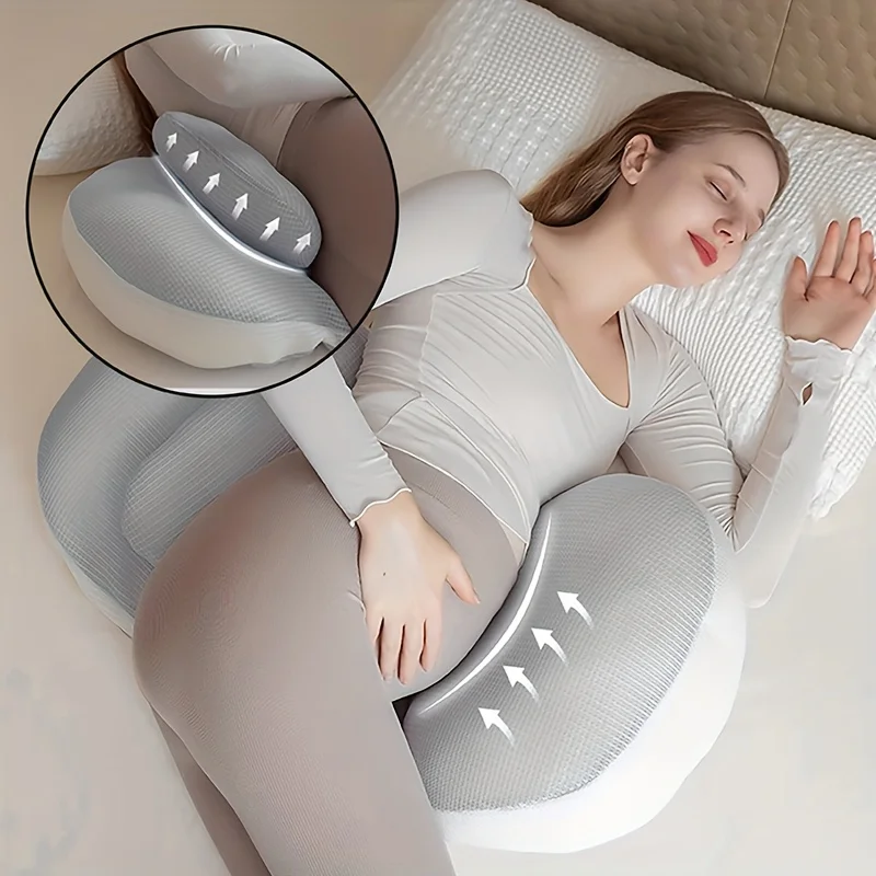 U Shaped Maternity Pillow - Full Body Support for Pregnant Women, Comfortable Belly Back Hip Pain Relief for Side Sleepers