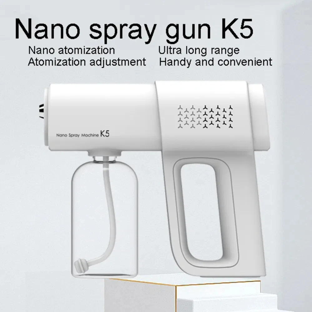 380ML Electric Nano Blue Light Steam Spray K5 Wireless Fogging Disinfection Sprayer Gun Type-C Atomization Sanitizer Machine
