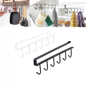 1pcs Kitchen Shelf Storage Clothes Hanging Organizer Cup Holder Glass Mug Holder 6 Hooks Storage Rack Kitchen Accessories