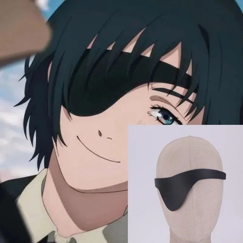 Anime Chainsaw Man Monocular Blinder Cosplay Himeno Costume Unisex Black Eye Patch Leather Eyeshade Halloween Masquerade Prop