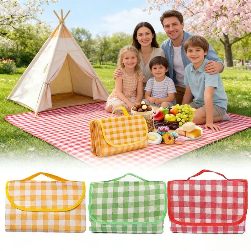 Lightweight Quick Drying Beach Blanket Picnic Blanket Waterproof Outdoor Tote Mat for Travel Camping Beach Family Party